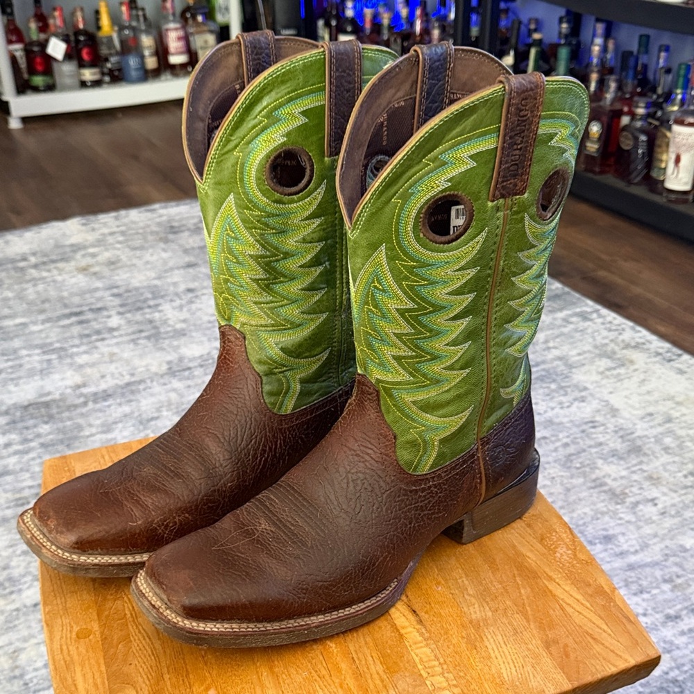 Durango Brown and Green Cowboy Boots